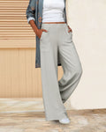Pantalon Large avec Taille Élastique et Poches pour Femme | Idéal pour Quotidien et Moments Détente