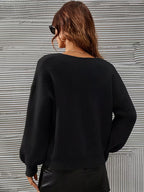 Pull À Col V Avec Coupe Ample Et Épaules Tombantes Pour Femme | Idéal Pour Toutes Les Saisons