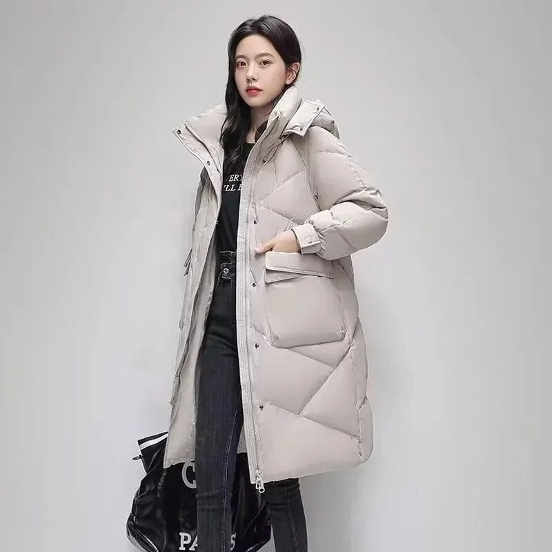 Doudoune Longue avec Fermeture Zippée pour Femme | Idéale pour l’Hiver