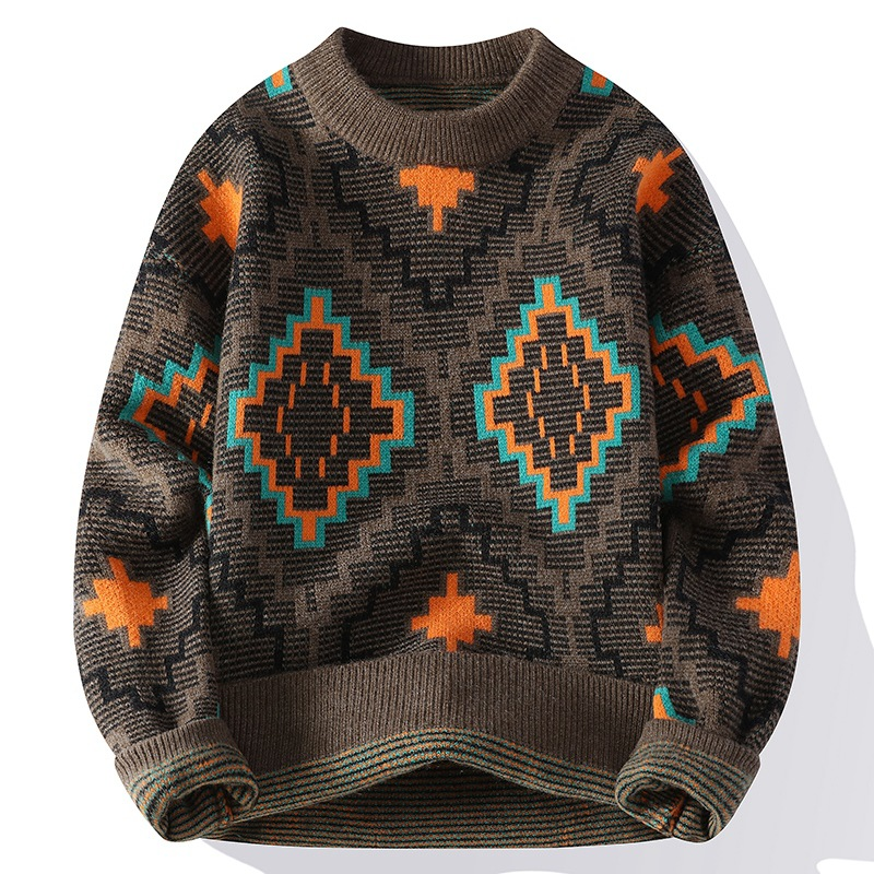 Pull avec Motif Géométrique pour Adultes | Idéal pour La Superposition Par Temps Frais