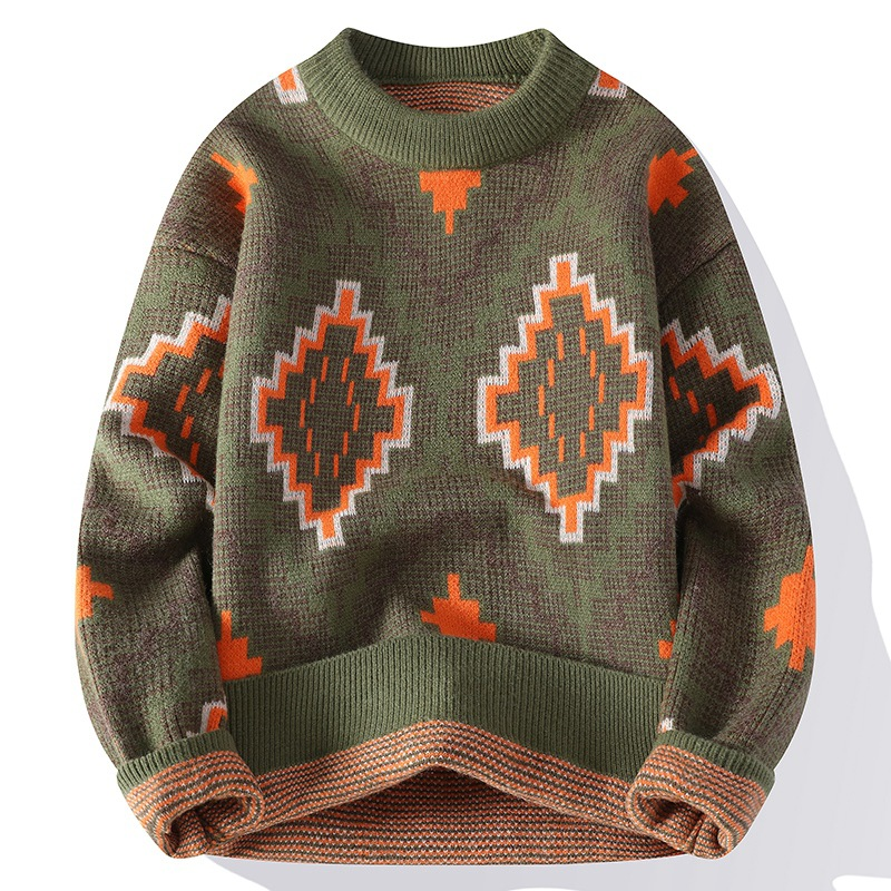Pull avec Motif Géométrique pour Adultes | Idéal pour La Superposition Par Temps Frais