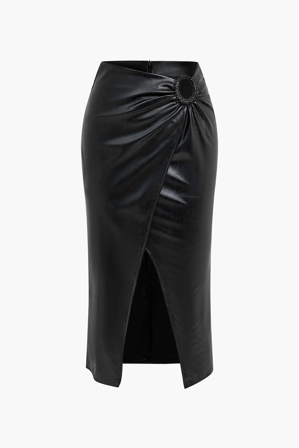 Jupe Midi Taille Haute Avec Drapé Et Fente Asymétrique Pour Femme | Idéale Pour Le Quotidien Et Les Soirées Planifiées