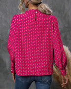 Blouse À Manches Longues Avec Motif Imprimé Et Coupe Ample Pour Femmes | Idéal Pour Usage Quotidien