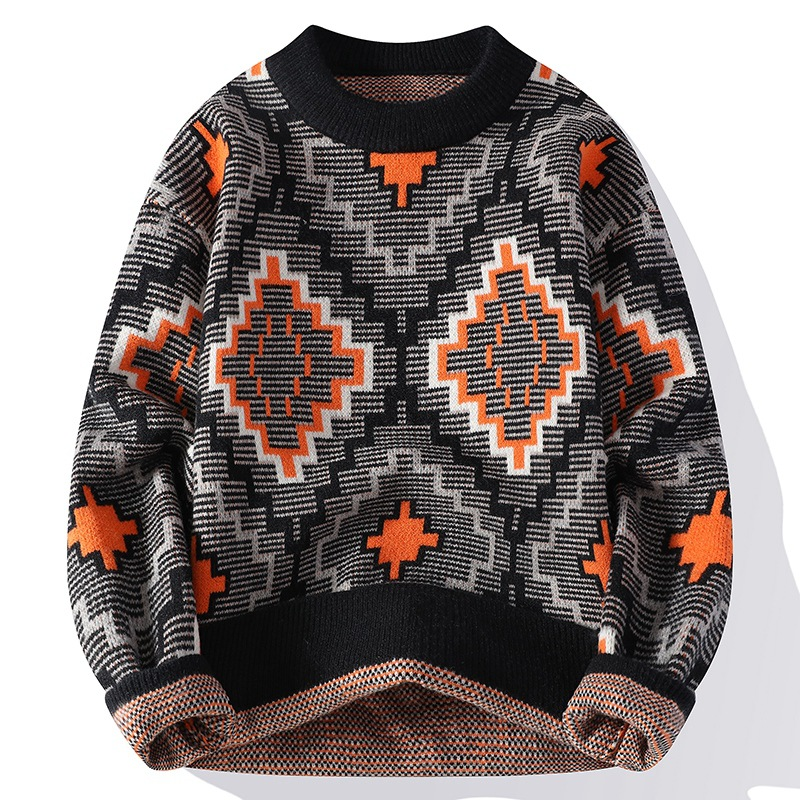 Pull avec Motif Géométrique pour Adultes | Idéal pour La Superposition Par Temps Frais