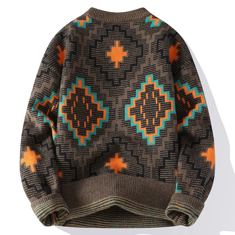 Pull avec Motif Géométrique pour Adultes | Idéal pour La Superposition Par Temps Frais
