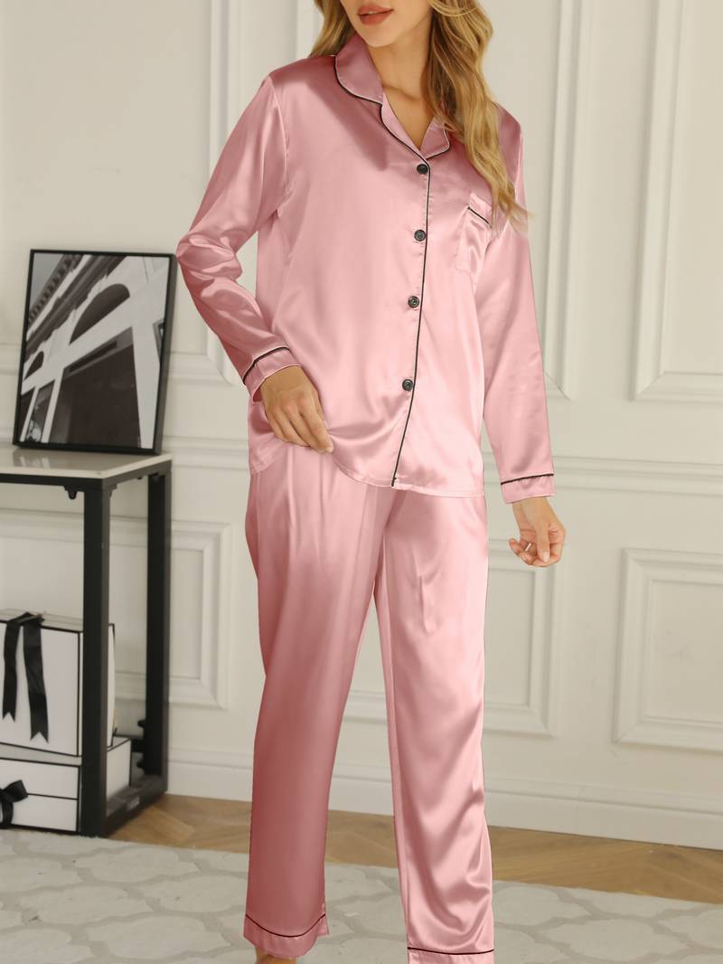 Ensemble De Pyjama avec Col À Revers pour Adolescents | Idéal pour Toutes Les Saisons