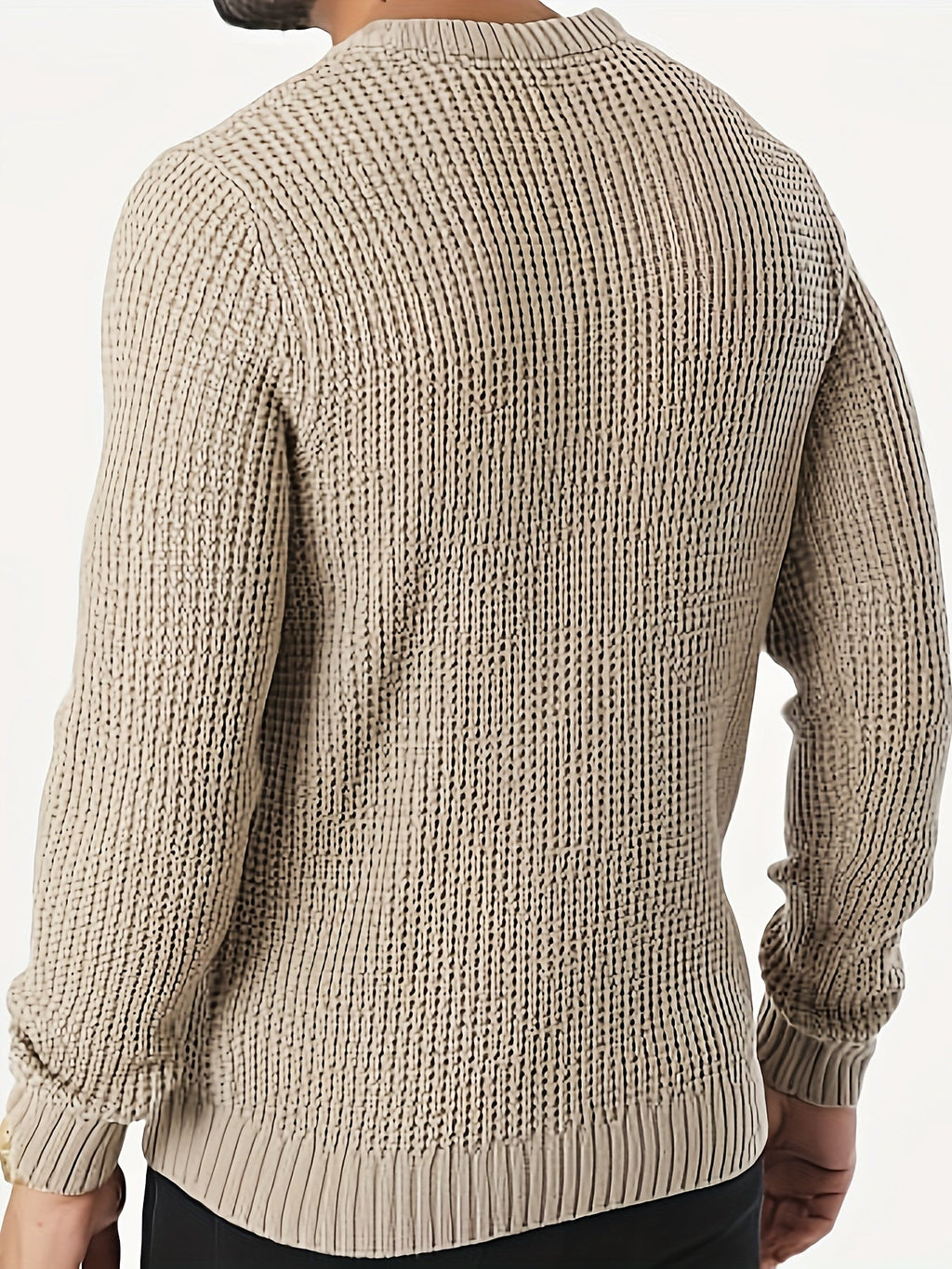 Pull À Texture Gaufrée Avec Col Rond Pour Homme | Idéal Pour Le Quotidien