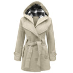 Manteau Long avec Capuche et Ceinture pour Femme | Idéal pour l’Hiver