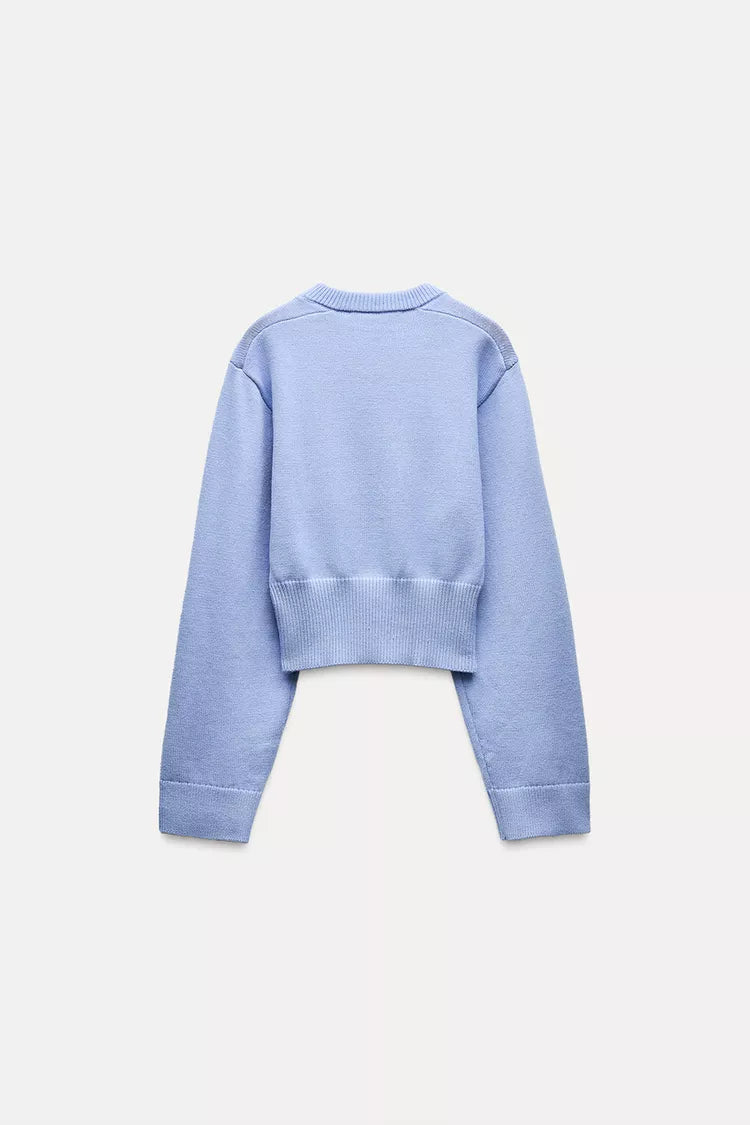 Pull À Col Rond Avec Coupe Légèrement Ample Et Finitions Côtelées Pour Femmes | Idéal Pour Tenues Quotidiennes
