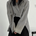 Blazer Motif Pied-De-Poule À Manches Longues Avec Bouton Unique Pour Femme | Idéal Pour Le Travail Et Les Sortiesames