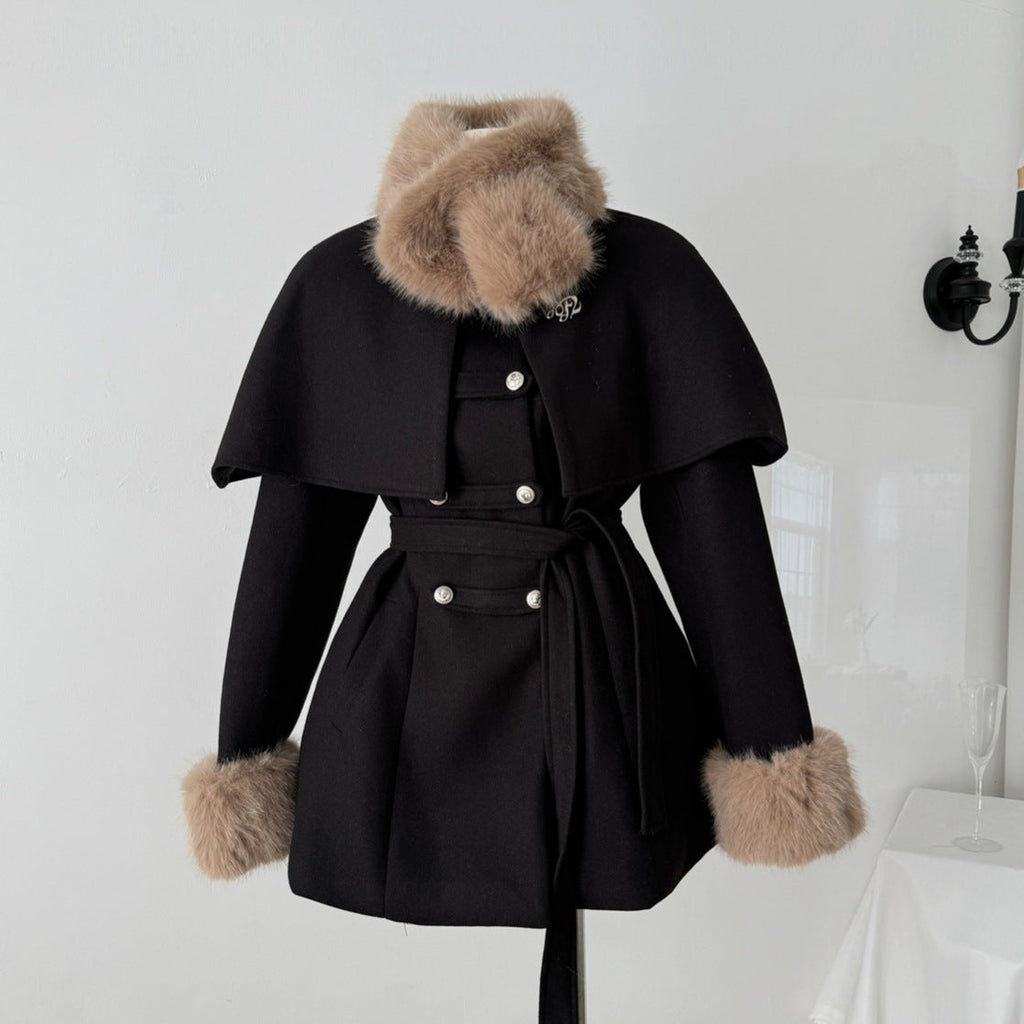 Manteau Court avec Col Amovible pour Femmes | Idéal pour l’Hiver