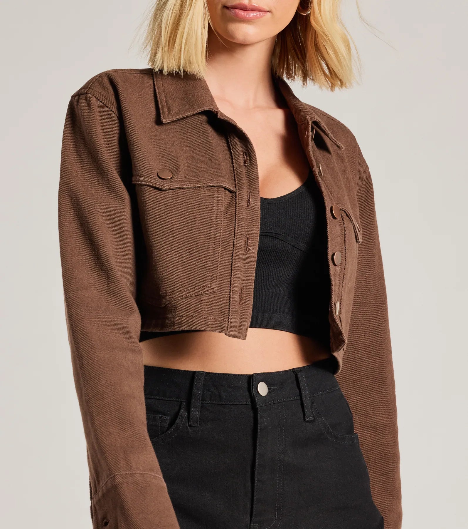 Veste Courte avec Manches Longues Et Poches pour Femme | Idéale pour Les Occasions Décontractées