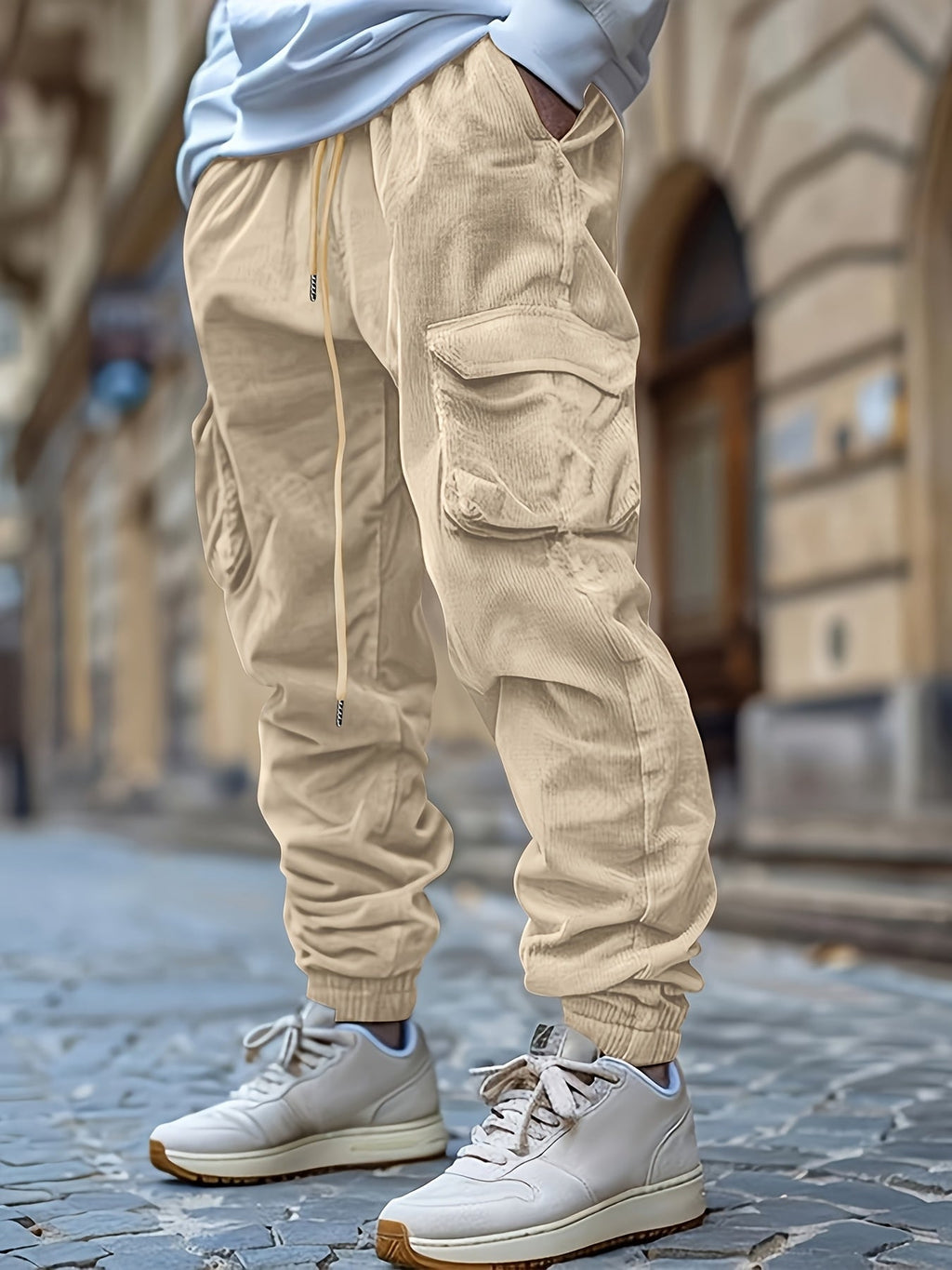 Pantalon Jogger Avec Poches Cargo Et Taille Élastique Pour Hommes | Idéal Pour Les Tenues Décontractées