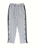 Pantalon Large avec Boutons Latéraux et Taille à Cordon pour Homme | Idéal pour un Usage Quotidien