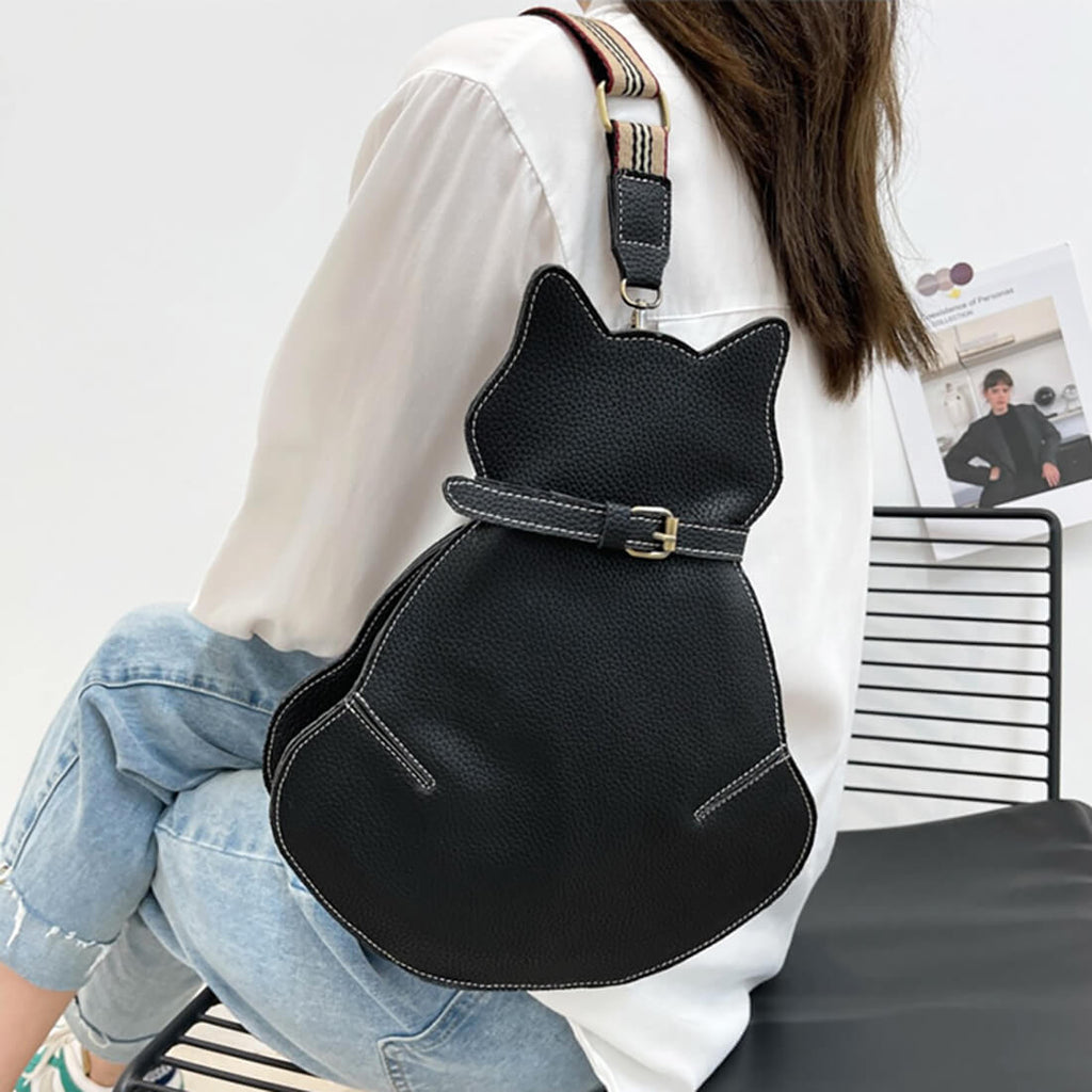 Sac Bandoulière Forme Chat Avec Bandoulière Ajustable | Idéal Pour Usage Quotidien