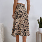 Jupe Midi Taille Haute À Imprimé Animalier Avec Oversize Et Volants Pour Femme | Idéale Pour Le Quotidien Et Les Sorties Planifiées