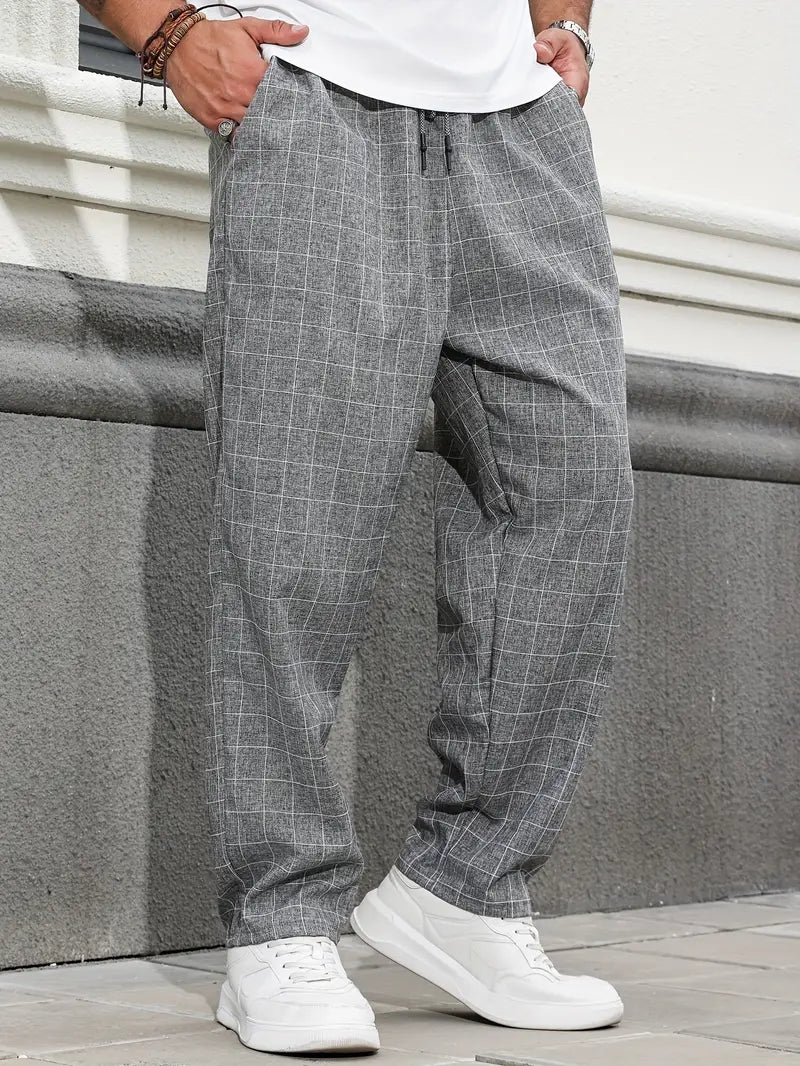 Pantalon à Motif avec Taille Élastique et Cordon pour Homme | Idéal pour un Usage Quotidien