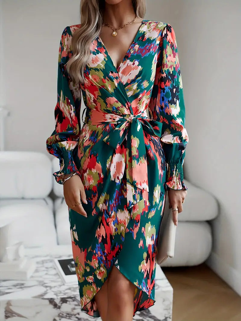 Robe Avec Manches Gigot Volumineuses Et Col En V Pour Femme | Idéale Pour Événements Et Occasions Spéciales