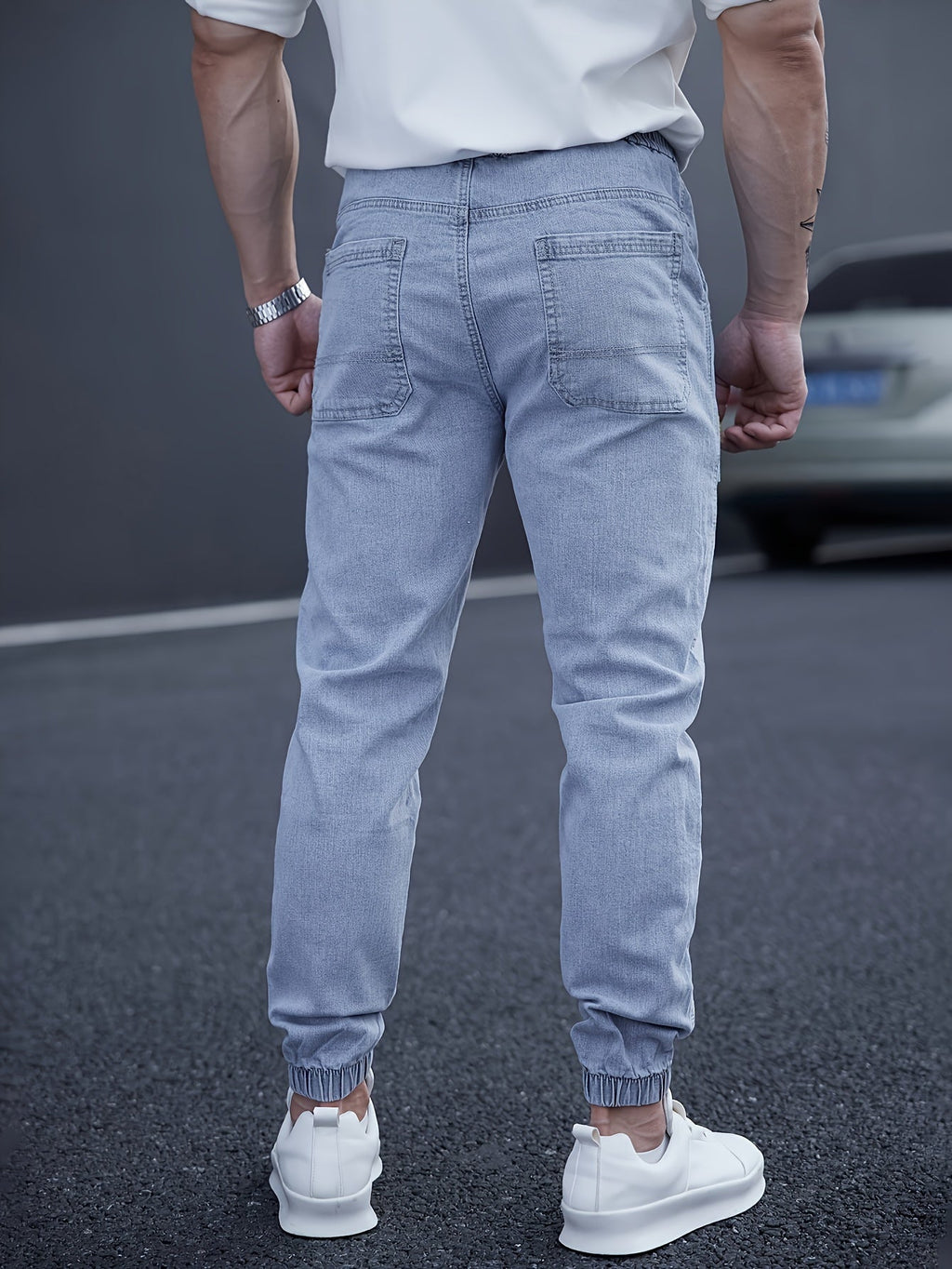 Pantalon Cargo avec Taille Élastiquée et Chevilles Ajustées pour Homme | Idéal pour le Quotidien