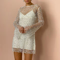 Robe À Bretelles avec Détails En Mesh Perlé pour Femme | Idéale pour Les Événements Et Occasions Spéciales