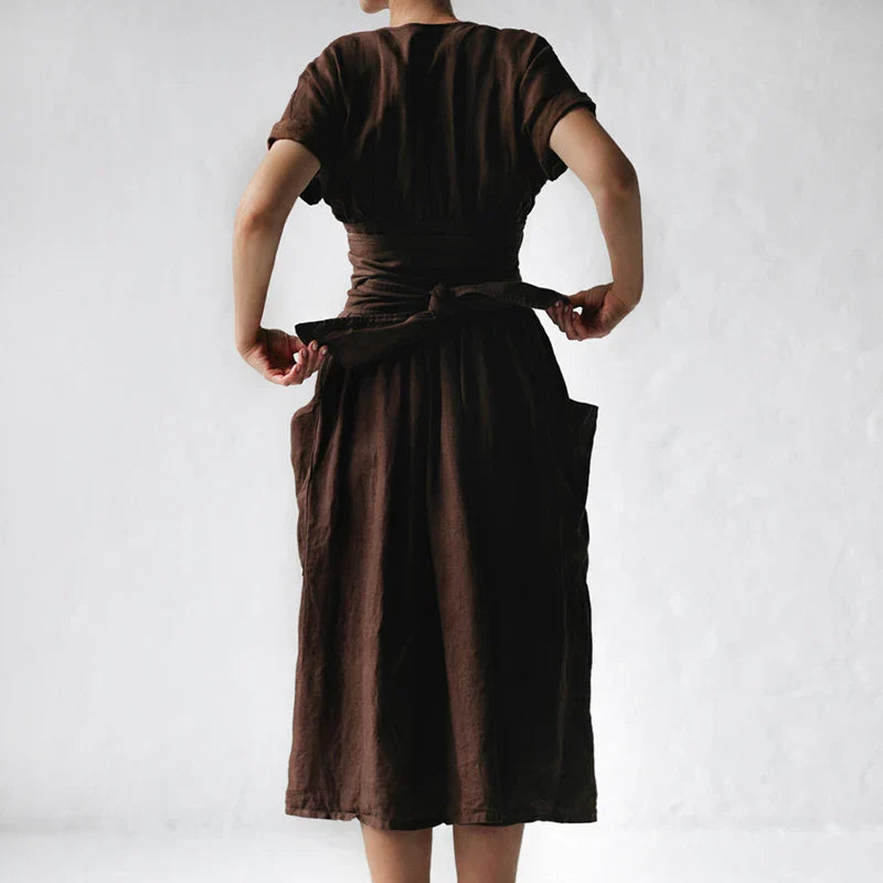 Robe Midi Portefeuille Avec Lien À Nouer Pour Femme | Idéale Pour Les Journées Décontractées