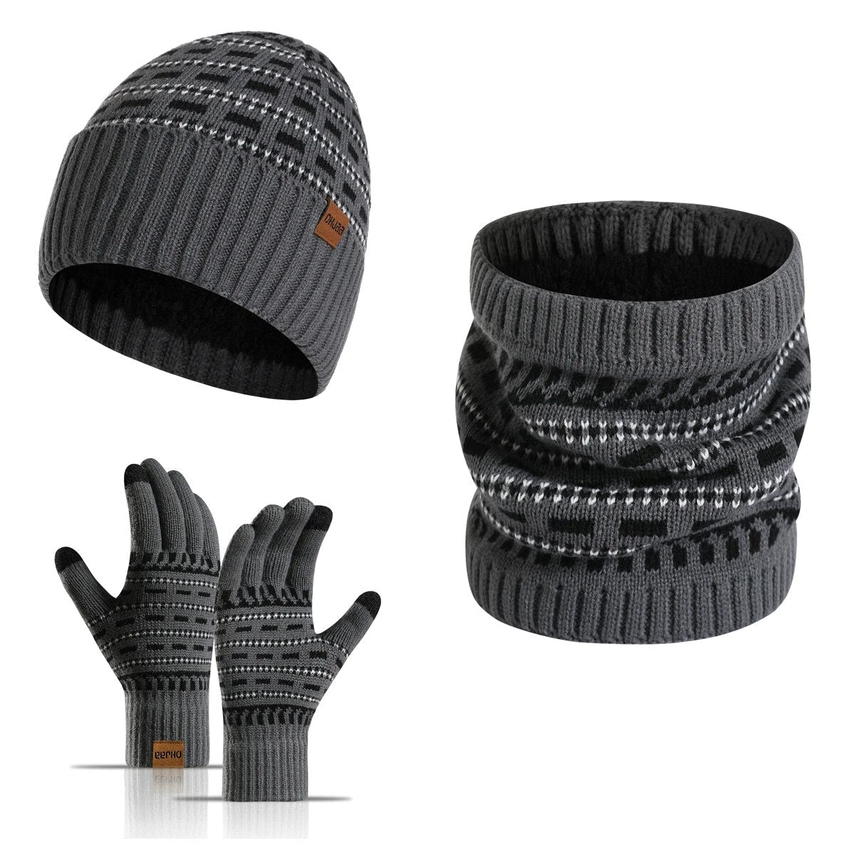 Ensemble Hiver 3 Pièces avec Bonnet, Écharpe et Gants pour Adultes | Idéal pour la Saison Froide