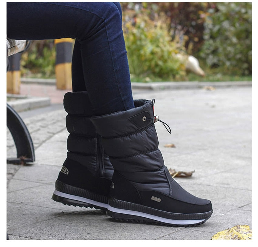 Bottes D’Hiver avec Semelle Antidérapante pour Femme | Idéales pour Temps Froid