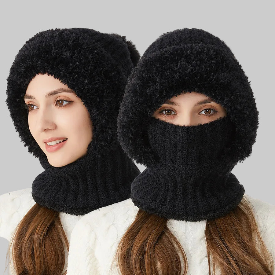 Bonnet avec Cache-Cou Intégré pour Femmes | Idéal pour L’Hiver