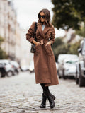 Manteau Long avec Ceinture et Coupe Ajustée pour Femme | Idéal pour l’Hiver