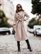 Manteau Long avec Ceinture et Coupe Ajustée pour Femme | Idéal pour l’Hiver