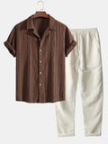 Ensemble Avec Chemise Manches Courtes Et Pantalon Long Pour Hommes | Idéal Pour La Saison Chaude