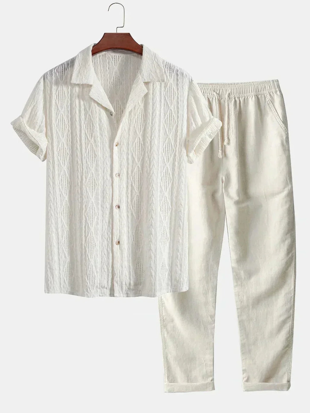 Ensemble Avec Chemise Manches Courtes Et Pantalon Long Pour Hommes | Idéal Pour La Saison Chaude