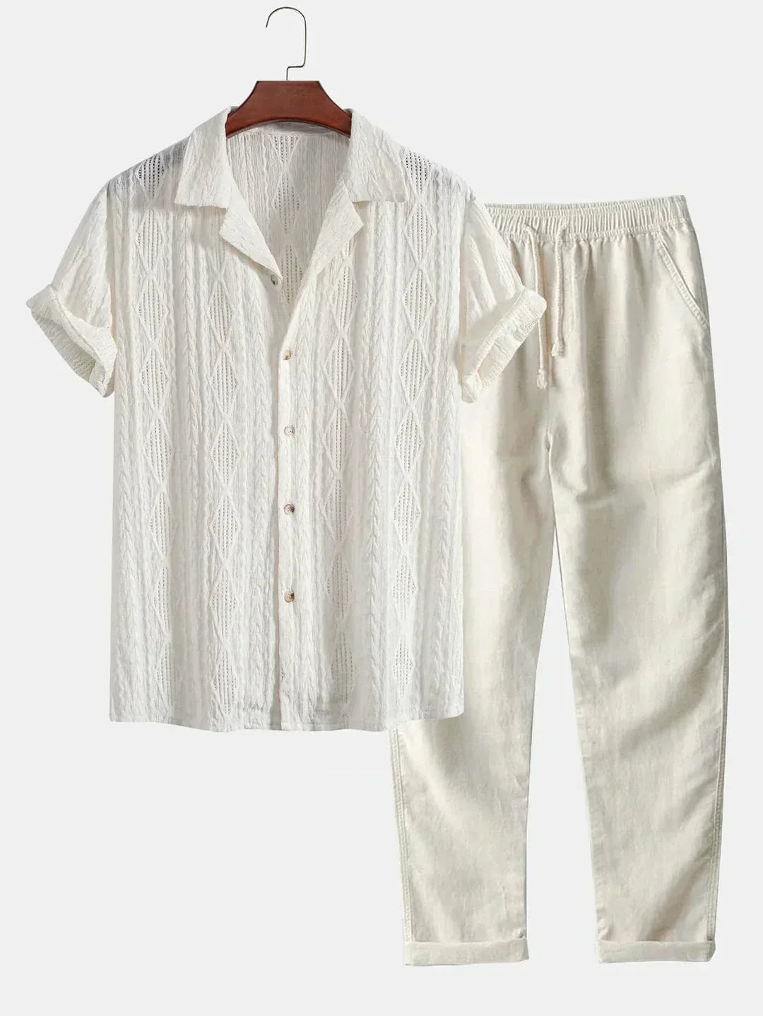 Ensemble Avec Chemise Manches Courtes Et Pantalon Long Pour Hommes | Idéal Pour La Saison Chaude