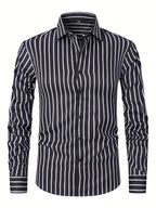 Chemise À Rayures pour Hommes | Idéale pour Bureau Et Sorties