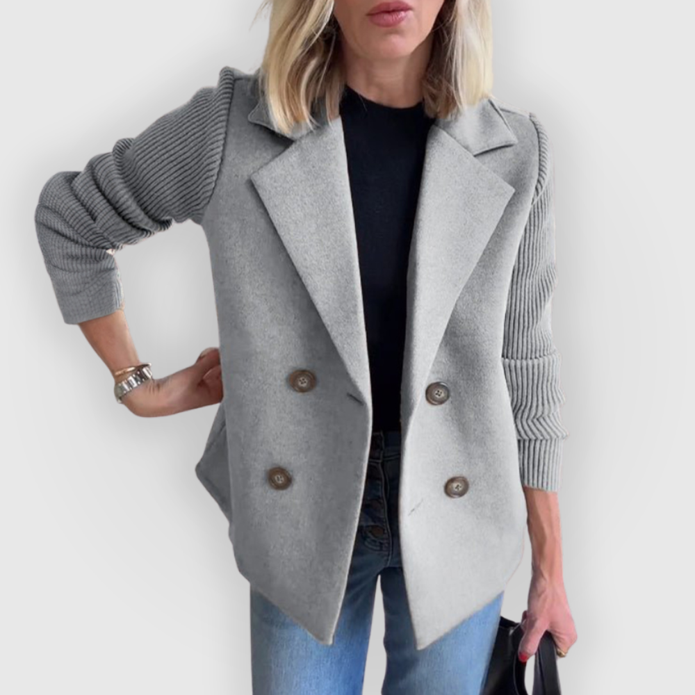 Blazer Femme Avec Manches En Maille | Idéal Pour Bureau Et Loisirs
