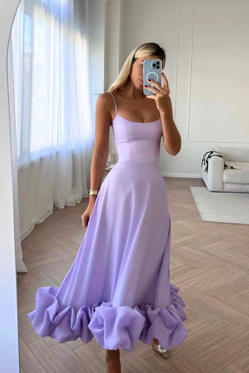 Robe Midi à Ourlet Volanté pour Femme avec Coupe Fluide pour Été | Idéale pour Usage Quotidien et Activités Estivales