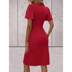 Robe portefeuille à manches fluides pour femmes | Idéal pour les occasions formelles