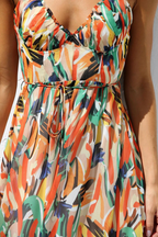 Robe Mi-Longue à Col V avec Coupe Évasée pour Femme | Idéale pour Été