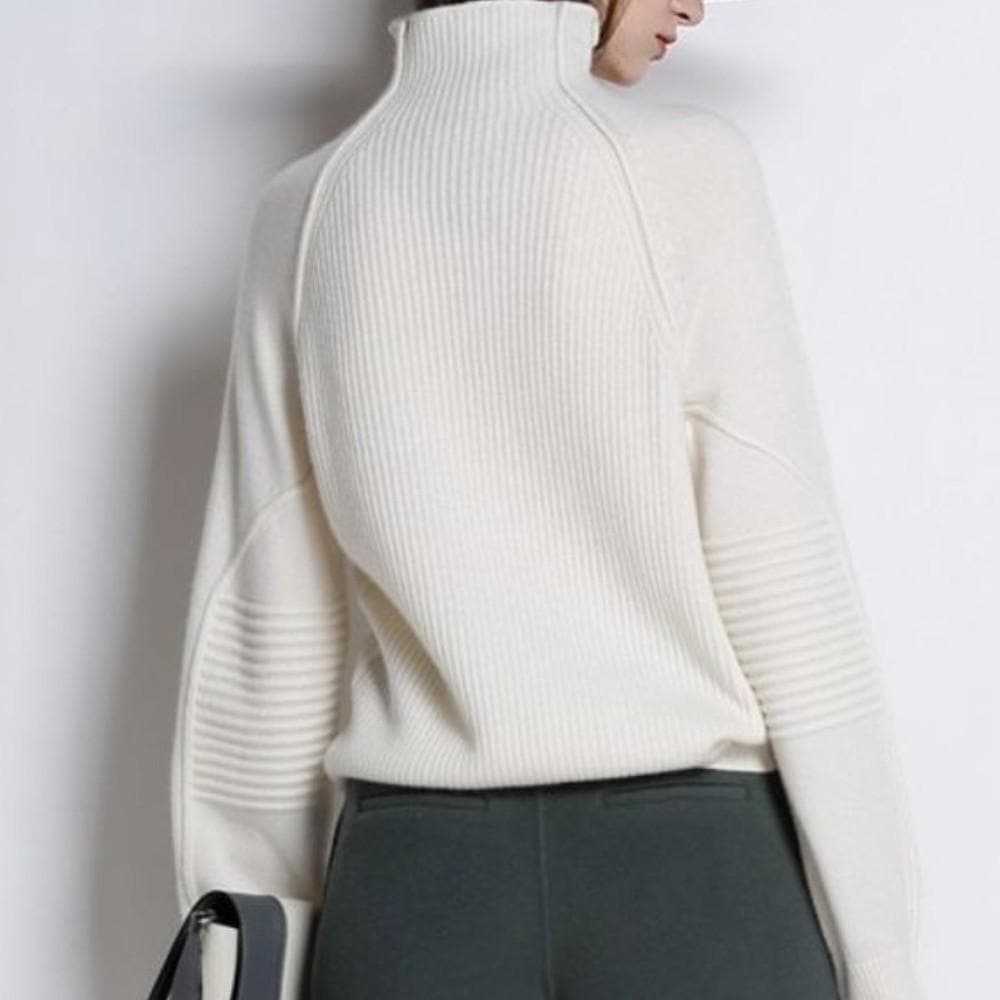 Pull À Col Roulé Avec Texture Côtelée Pour Femmes | Idéal Pour La Mi-Saison