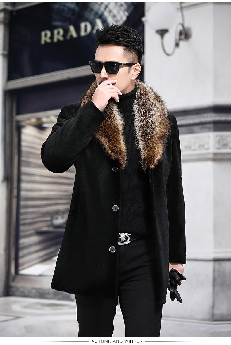 Manteau avec Col Revers Et Col Imitation Fourrure pour Homme | Idéal pour Toutes Les Saisons