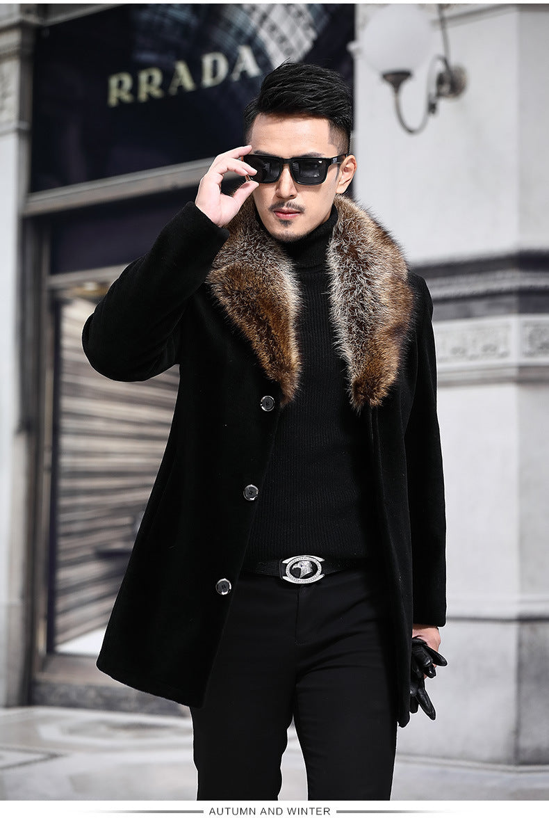 Manteau avec Col Revers Et Col Imitation Fourrure pour Homme | Idéal pour Toutes Les Saisons