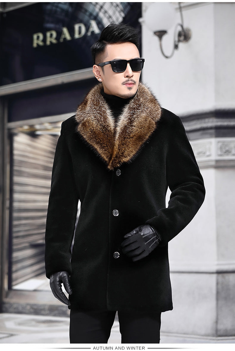 Manteau avec Col Revers Et Col Imitation Fourrure pour Homme | Idéal pour Toutes Les Saisons