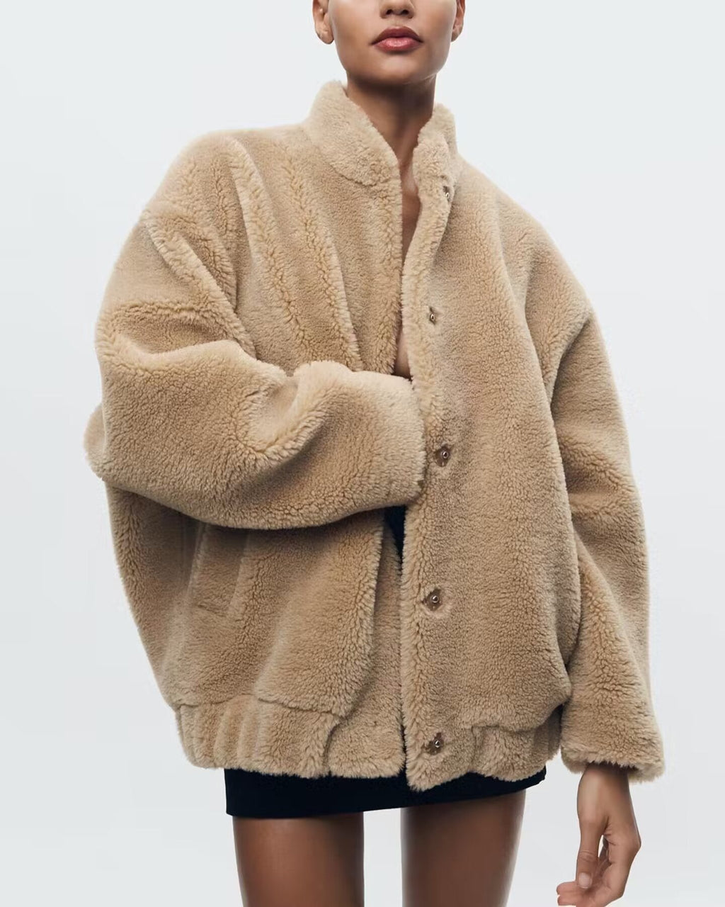 Blouson Bomber d’Hiver avec Texture Douce et Coupe Relax pour Femme | Idéal pour Temps Froid