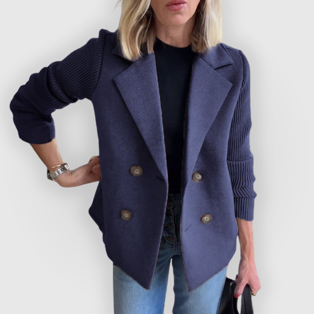 Blazer Femme Avec Manches En Maille | Idéal Pour Bureau Et Loisirs
