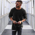 Pull Tricoté à Manches Longues avec Structure Classique pour Hommes | Idéal pour la Mi-Saison