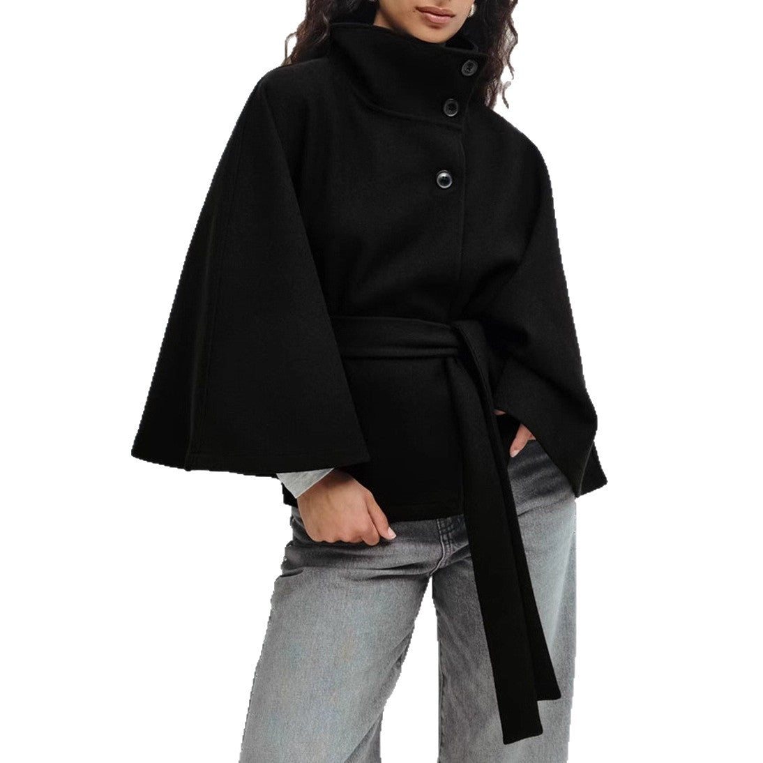 Veste Ceinturée avec Col Montant pour Femme | Idéale pour le Quotidien et les Loisirs