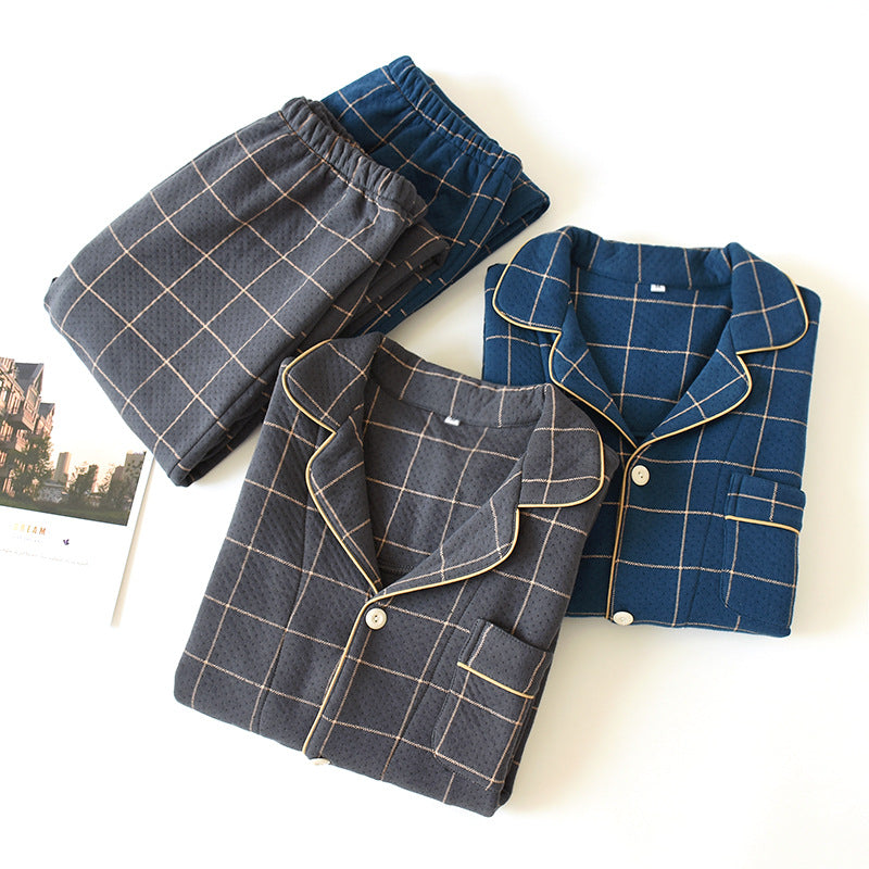 Pyjama Matelassé pour Homme avec Haut à Manches Longues et Pantalon | Idéal pour l’Hiver