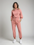 Ensemble Deux Pièces avec Haut à Manches Longues Ballon et Pantalon à Taille Ajustable pour Femme | Idéal pour un Usage Quotidien