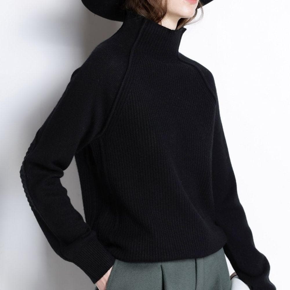 Pull À Col Roulé Avec Texture Côtelée Pour Femmes | Idéal Pour La Mi-Saison
