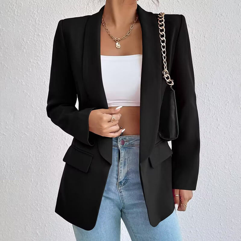 Veste Structurée à Manches Longues avec Ouverture Frontale pour Femme | Idéale pour le Travail et le Quotidien